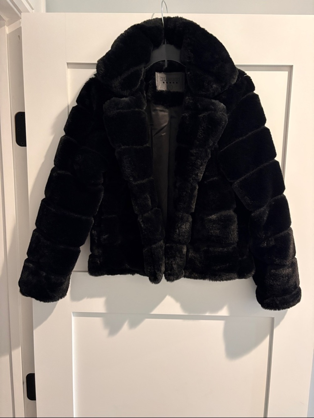 Girls Blank NYC Black Faux Fur Teddy Jacket size large